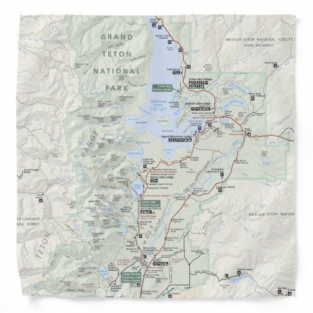 Grand Teton map bandana (Front)