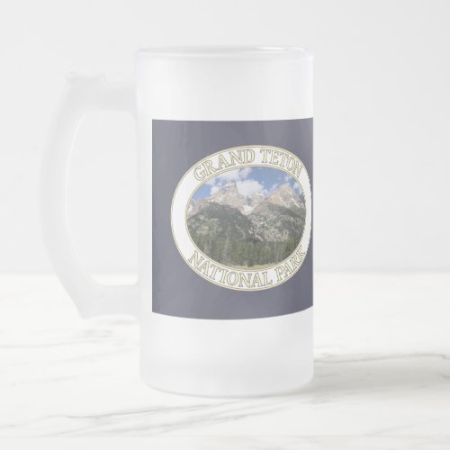 Grand Teton Mountains at Grand Teton National Park Frosted Glass Beer Mug