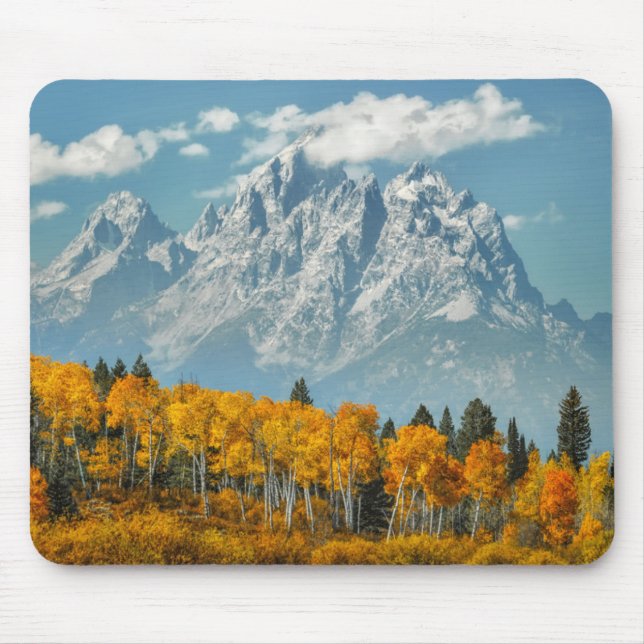Grand Teton Mountains in the Fall Mouse Pad (Front)