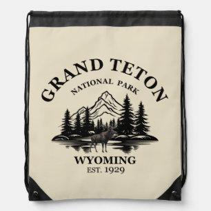 Grand Teton mountains National Park Wyoming Drawstring Bag