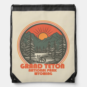 Grand Teton mountains National Park Wyoming Drawstring Bag