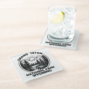 Grand Teton mountains National Park Wyoming Glass Coaster