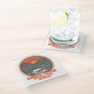 Grand Teton mountains National Park Wyoming Glass Coaster