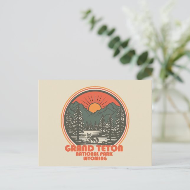 Grand Teton mountains National Park Wyoming Holida Holiday Postcard (Standing Front)