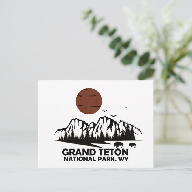 Grand Teton mountains National Park Wyoming Holida Holiday Postcard (Standing Front)