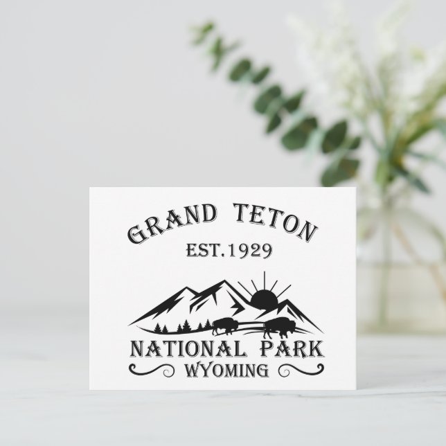 Grand Teton mountains National Park Wyoming Holiday Postcard (Standing Front)