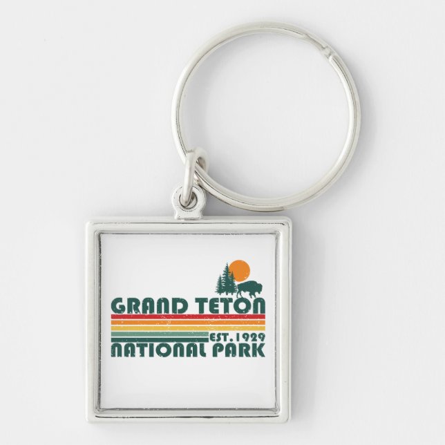 Grand Teton mountains National Park Wyoming Keychain (Front)