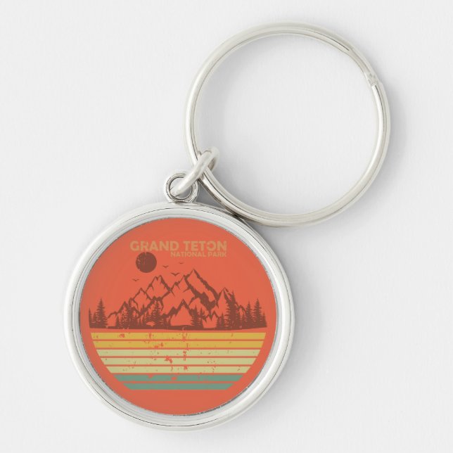 Grand Teton mountains National Park Wyoming Keychain (Front)