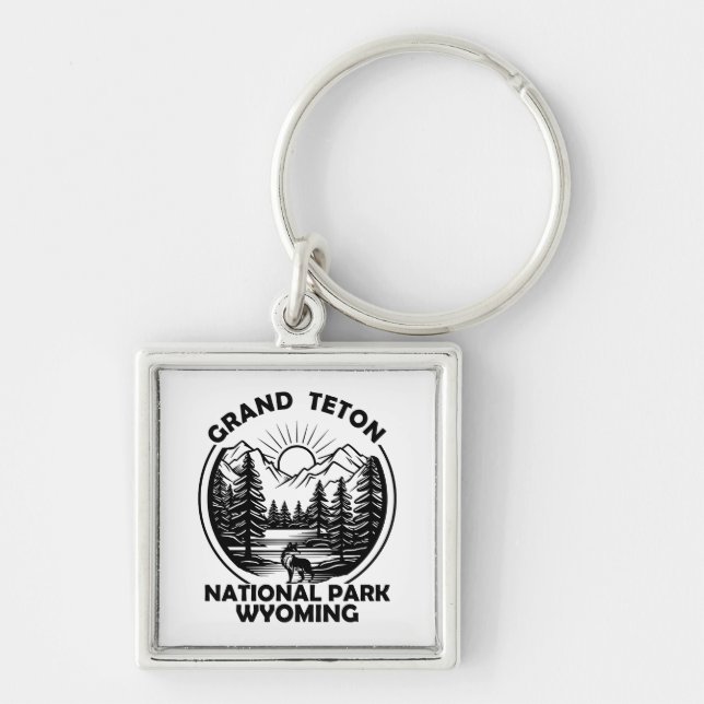 Grand Teton mountains National Park Wyoming Keychain (Front)