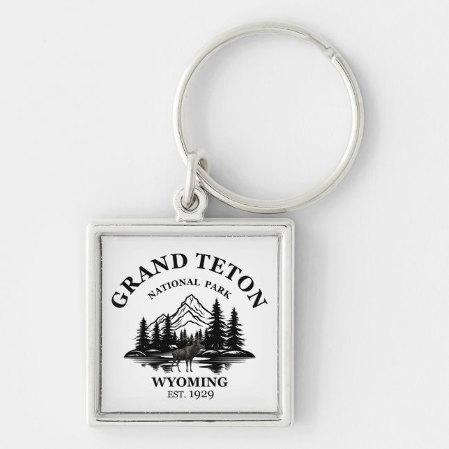 Grand Teton mountains National Park Wyoming Keychain (Front)