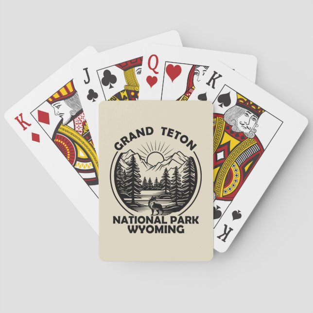 Grand Teton mountains National Park Wyoming Poker Cards (Back)