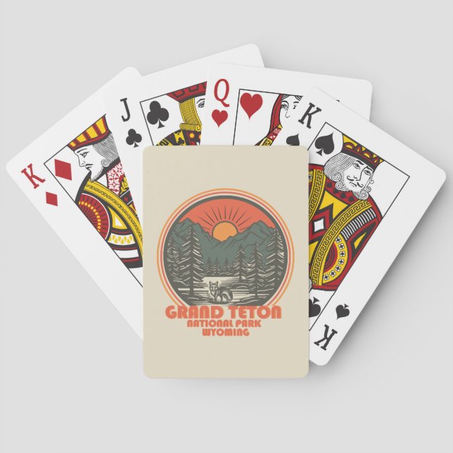 Grand Teton mountains National Park Wyoming Poker Cards (Back)