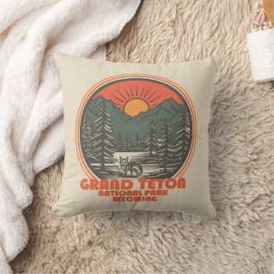 Grand Teton mountains National Park Wyoming Throw Pillow