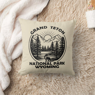 Grand Teton mountains National Park Wyoming Throw Pillow