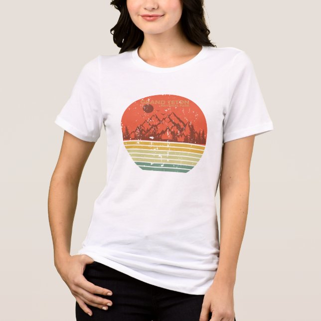 Grand Teton mountains National Park Wyoming Tri-Blend Shirt (Front)