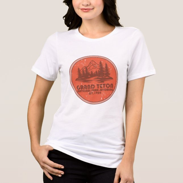 Grand Teton mountains National Park Wyoming Tri-Blend Shirt (Front)