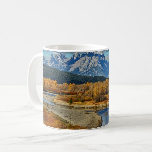 Grand Teton Mountains River View in Autumn Coffee Mug
