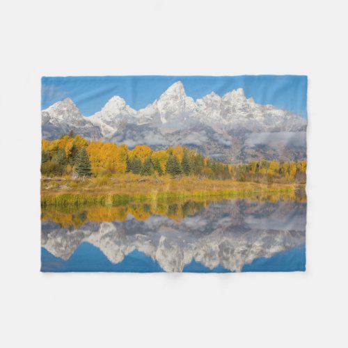 Grand Teton Mountains Wyoming Fleece Blanket