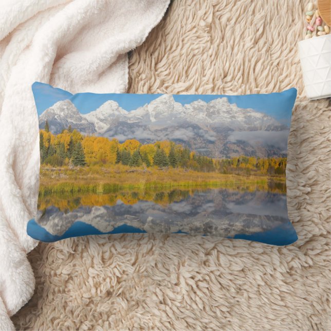Grand Teton Mountains Wyoming Lumbar Pillow (Blanket)