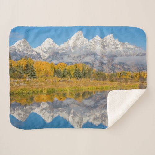 Grand Teton Mountains Wyoming Sherpa Blanket