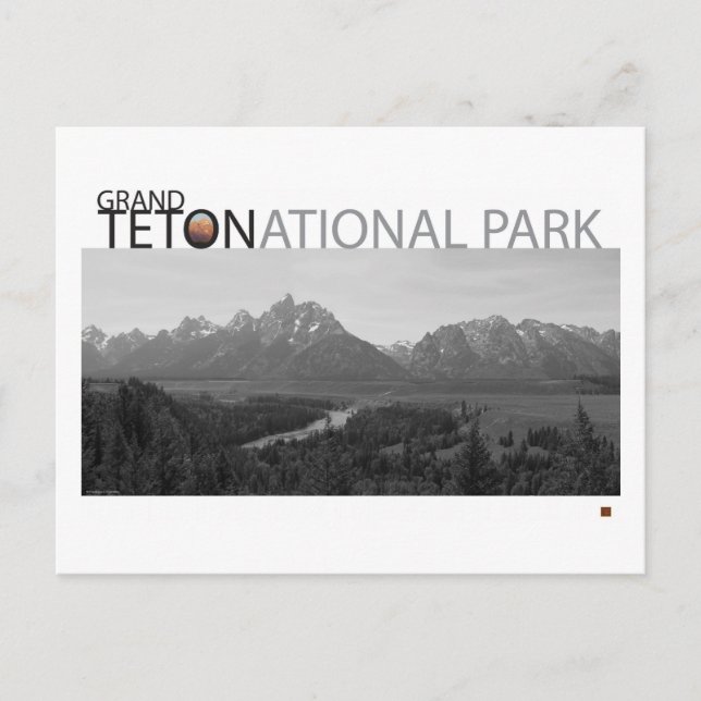 GRAND TETON NAT’L PARK-Wyoming-Ansel Adams View- Postcard (Front)