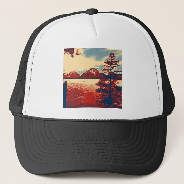 Grand Teton National Park Art Trucker Hat (Front)