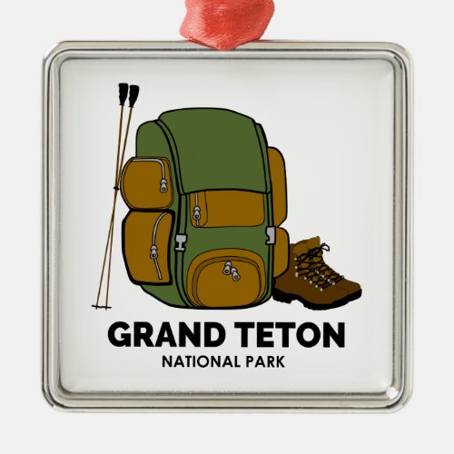 Grand Teton National Park Backpack Metal Ornament