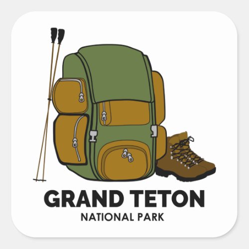 Grand Teton National Park Backpack Square Sticker