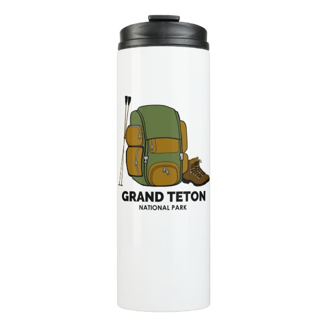 Grand Teton National Park Backpack Thermal Tumbler (Front)