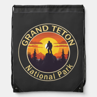 Grand Teton National Park Bigfoot Drawstring Bag