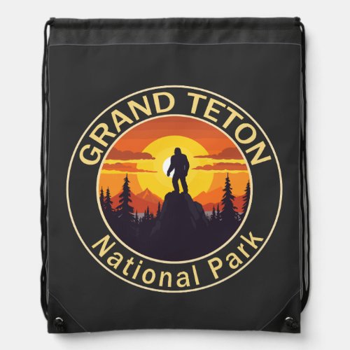 Grand Teton National Park Bigfoot Drawstring Bag