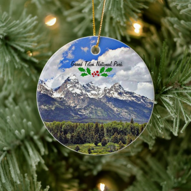 Grand Teton National Park Ceramic Ornament (Tree)