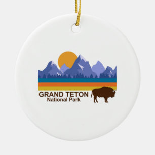 GRAND TETON NATIONAL PARK CERAMIC ORNAMENT