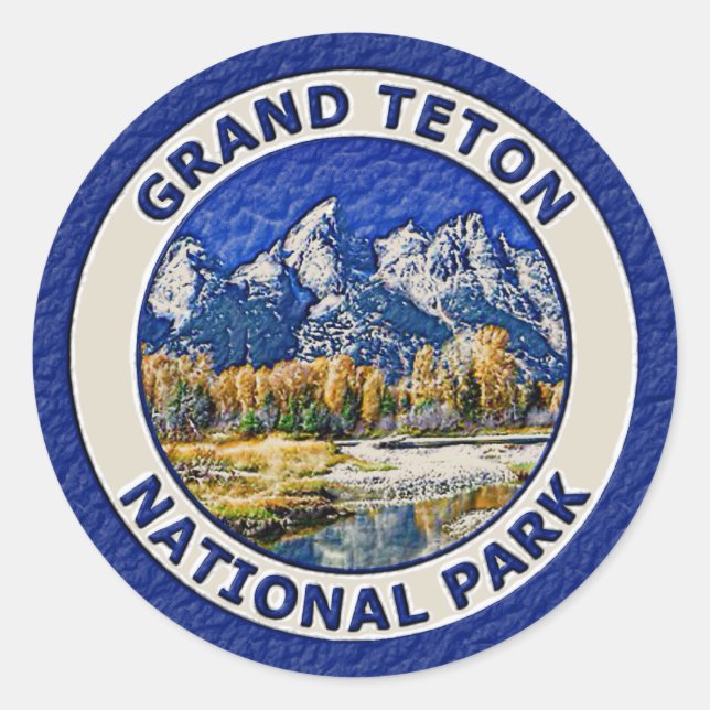 Grand Teton National Park Classic Round Sticker (Front)