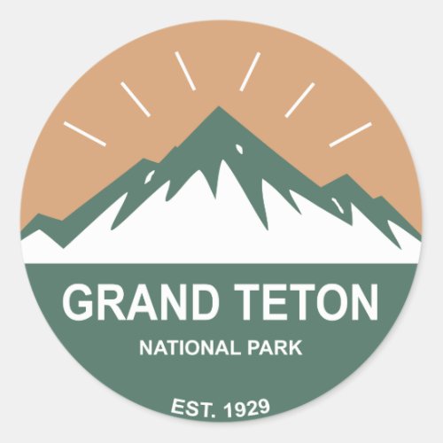Grand Teton National Park Classic Round Sticker