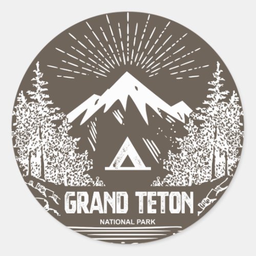 Grand Teton National Park Classic Round Sticker