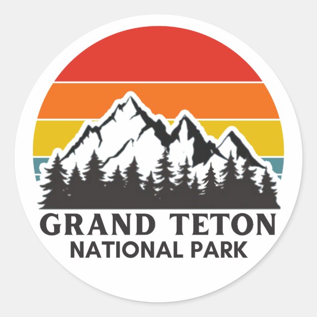 Grand Teton National Park Classic Round Sticker (Front)