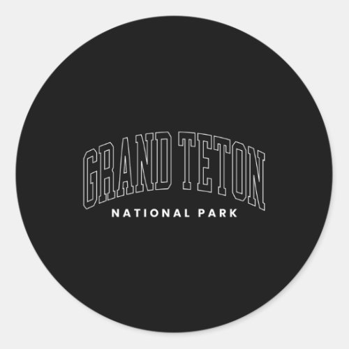 Grand Teton National Park Colorado Throwback Hikin Classic Round Sticker