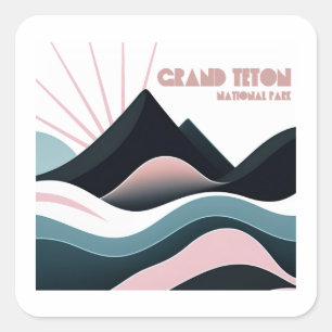 Grand Teton National Park Colored Hills Square Sticker