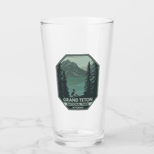 Grand Teton National Park Crane Vintage Glass