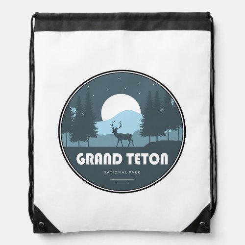 Grand Teton National Park Deer Drawstring Bag