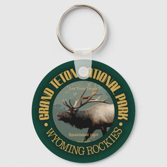 Grand Teton National Park (elk) Keychain (Front)