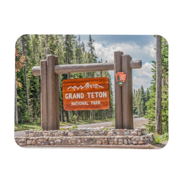 Grand Teton National Park Entrance Sign Magnet (Horizontal)