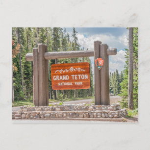 Grand Teton National Park Entrance Sign Postcard