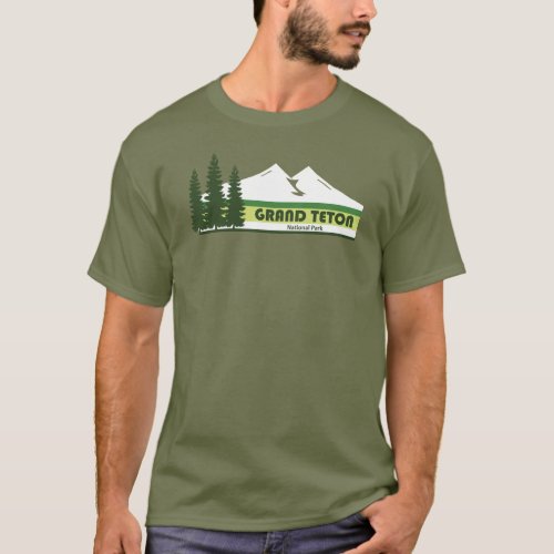 Grand Teton National Park Green Stripes T_Shirt