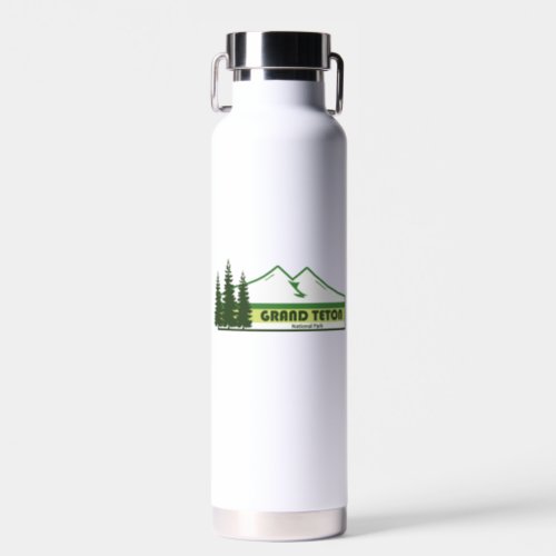 Grand Teton National Park Green Stripes Water Bottle