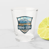 Grand Teton National Park Illustration Retro