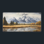 Grand Teton National Park Illustration Vintage Art Desk Mat<br><div class="desc">Grand Teton vector artwork design. The park includes the major peaks of the Teton Range as well as most of the northern sections of the valley known as Jackson Hole.</div>