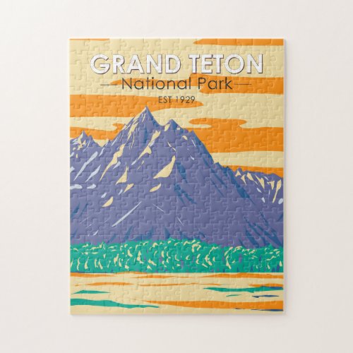 Grand Teton National Park In Spring Vintage Jigsaw Puzzle