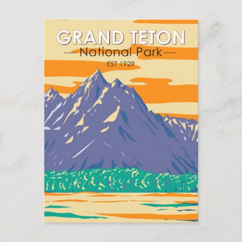 Grand Teton National Park In Spring Vintage Postcard